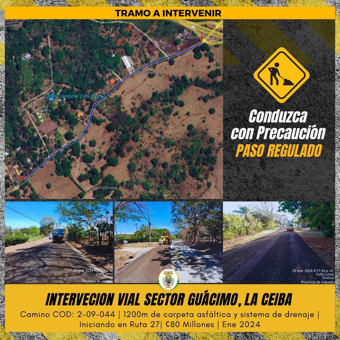 Intervención del camino 2-09-044 Guácimo, La Ceiba