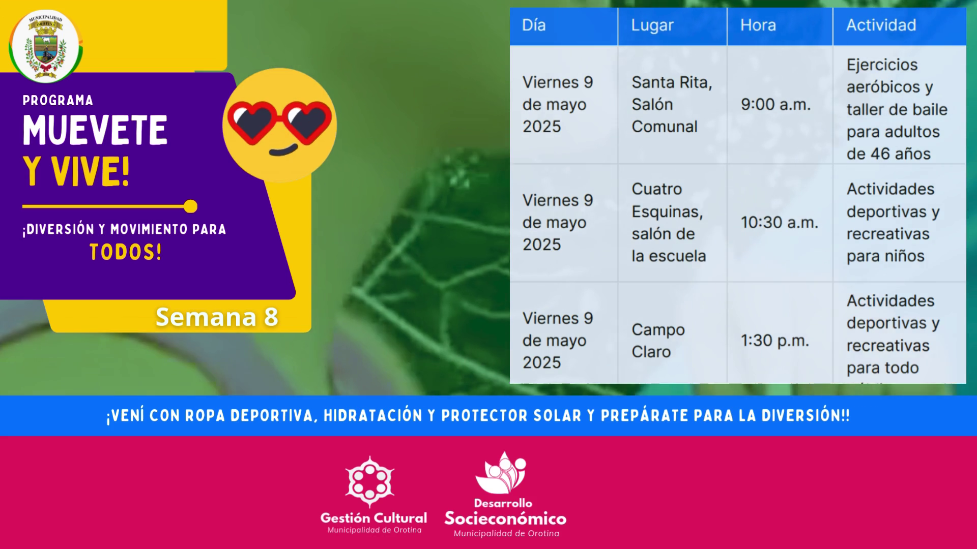 ¡Semana 8 ¡Muévete y Vive! viene con pura energía!